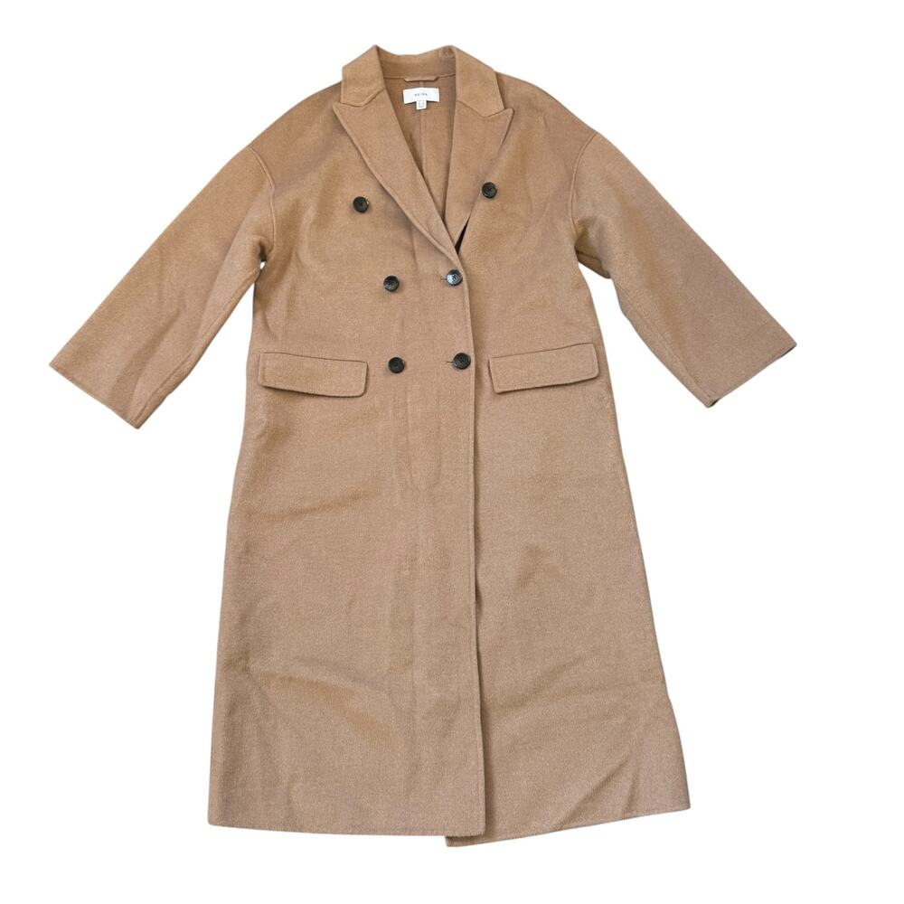 NEW Reiss Double Breasted Wool Blend Coat Camel - Picture 2 of 10